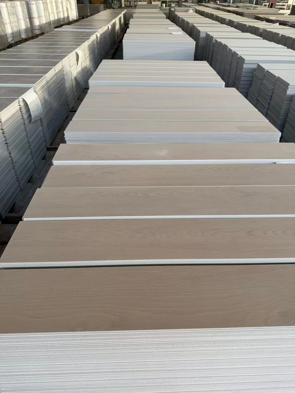 Photograph of neutral wood-look material surfaces